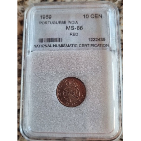 Estado da Índia -10 Centavos 1959 Certificada