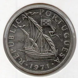 Portugal 10$00 Escudos 1971 Prova Incusa