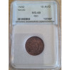 Macau 10 Avos 1952 Certificada MS 68