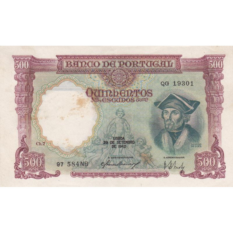 Portugal 500 Escudos 1942 Damião de Goes