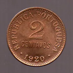Portugal 2 Centavo 1918 Ferro