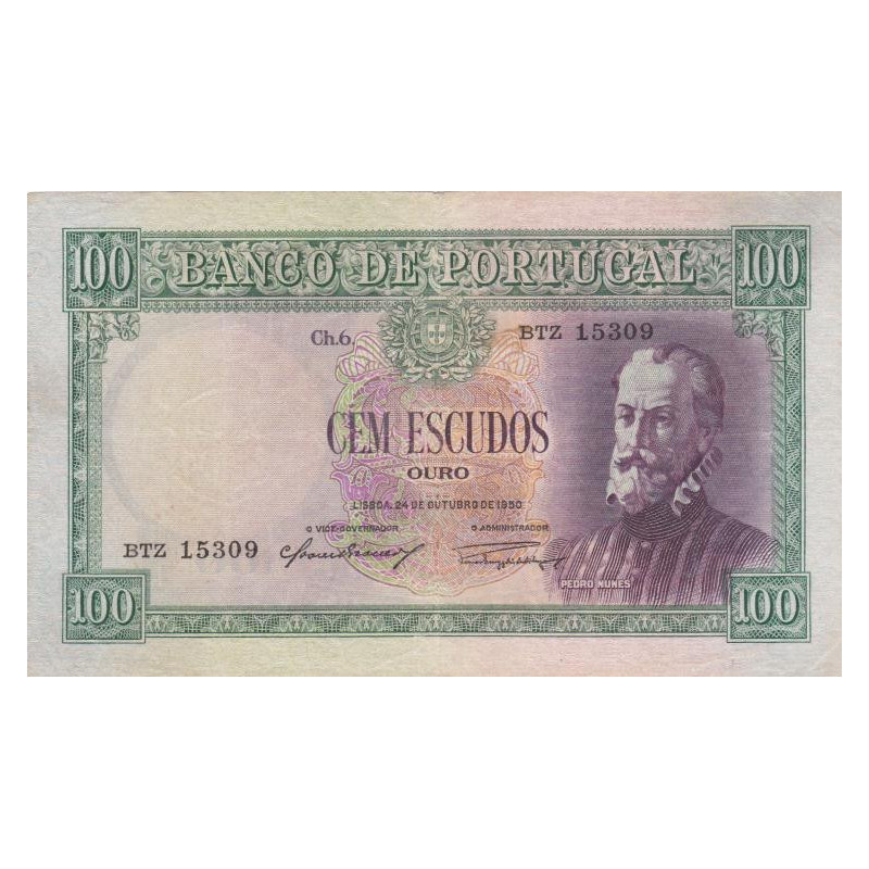 Portugal 100 Escudos 1950 Pedro Nunes
