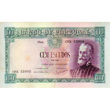 Portugal 100 Escudos 1954 Pedro Nunes