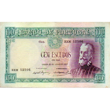 Portugal 100 Escudos 1957 Pedro Nunes ( EXM )