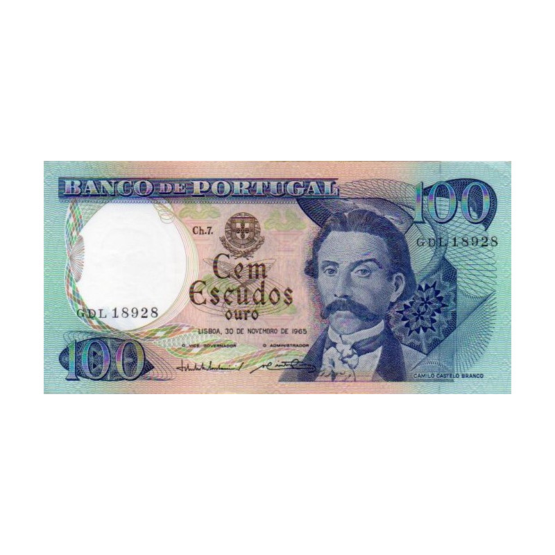 Portugal 100 Escudos 1965 Camilo Castelo Branco (GDL)