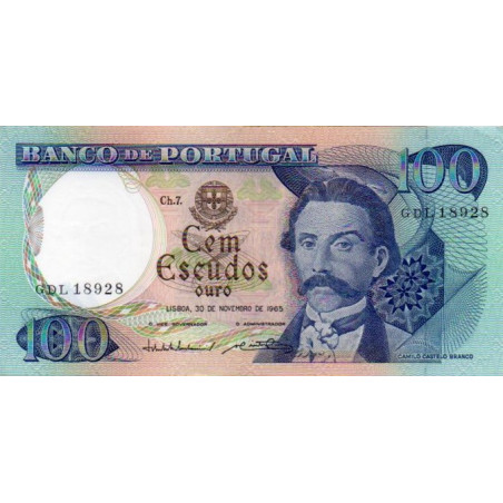 Portugal 100 Escudos 1965 Camilo Castelo Branco (GDL)