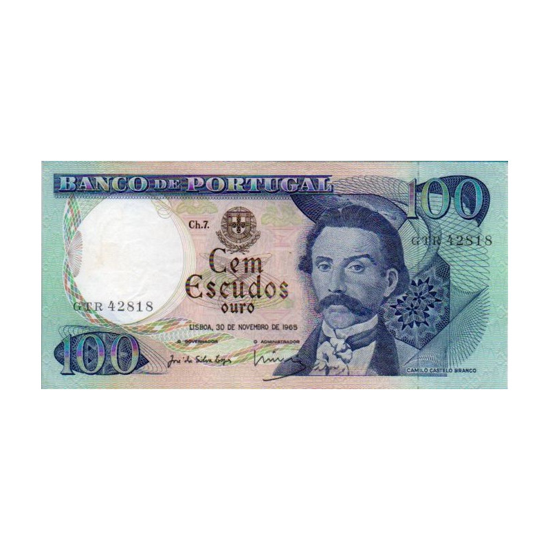 Portugal 100 Escudos 1965 Camilo Castelo Branco (GTR)