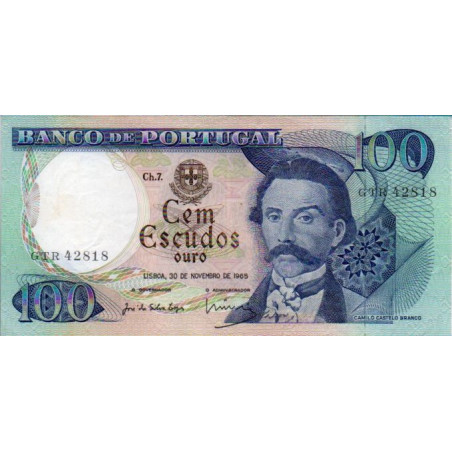 Portugal 100 Escudos 1965 Camilo Castelo Branco (GTR)