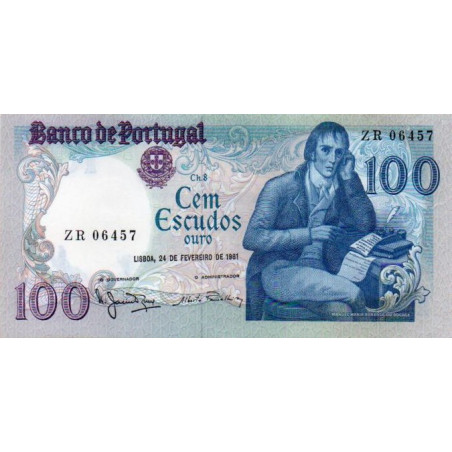 Portugal 100 Escudos 1981 Manuel Maria Barbosa du Bocage (ZR)