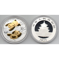 China 2022 10 Yuan (Panda Dourada) Onça