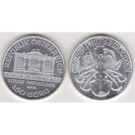 Áustria 1.50 Euro 1 Onça Prata 2008