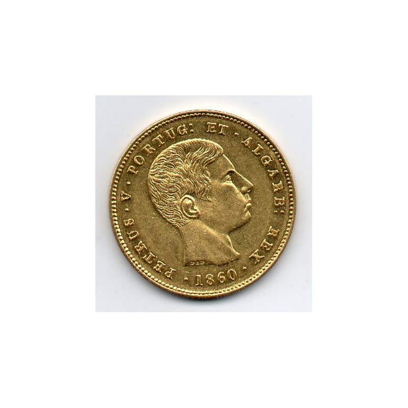 Portugal 5.000 Réis 1860 D. Pedro V (Ouro)