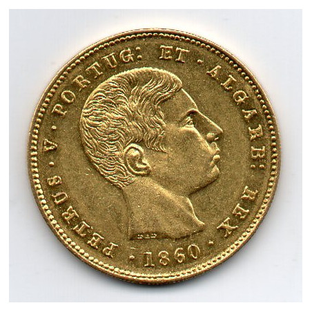Portugal 5.000 Réis 1860 D. Pedro V (Ouro)