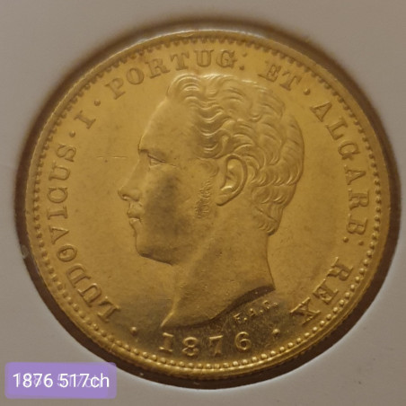 Portugal 5.000 Réis 1876 D. Luís I (Ouro)
