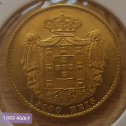 Portugal 5.000 Réis 1883 D. Luís I (Ouro)