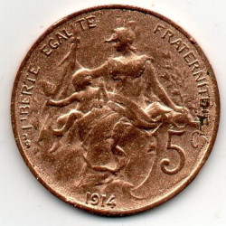 França 5 Cêntimos 1914 3° República