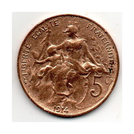 França 5 Cêntimos 1914 3° República