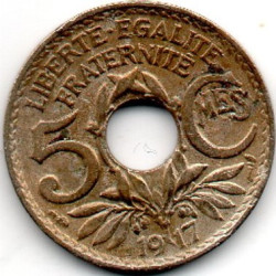 França 5 Cêntimos 1917 3° República