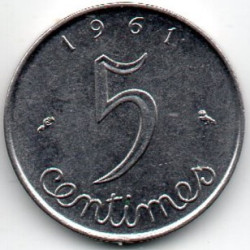 França 5 Cêntimos 1961 5° República