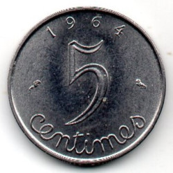 França 5 Cêntimos 1964 5° República