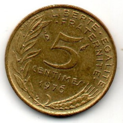 França 5 Cêntimos 1976 5° República