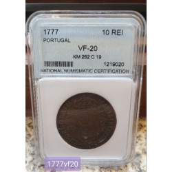 Portugal X Réis 1777 D. Maria Certificada VF20