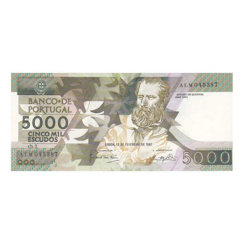 Portugal 5000$00 1987 Antero de Quental