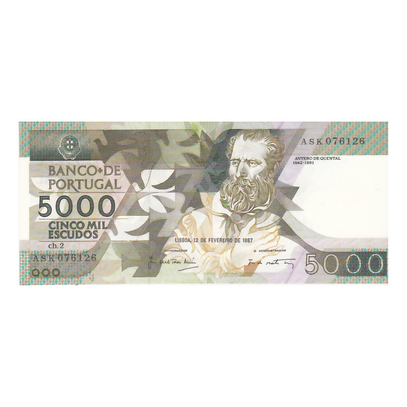 Portugal 5000$00 1987 Antero de Quental