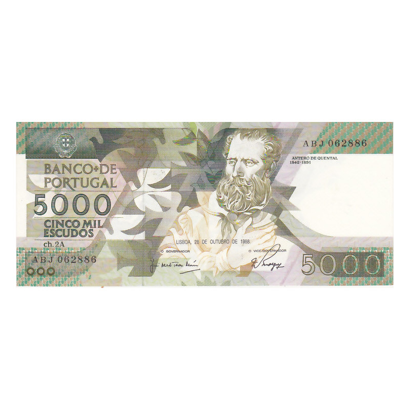 Portugal 5000$00 1988 Antero de Quental