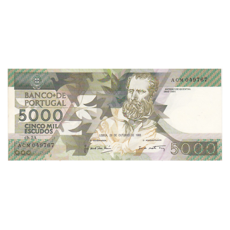 Portugal 5000$00 1988 Antero de Quental