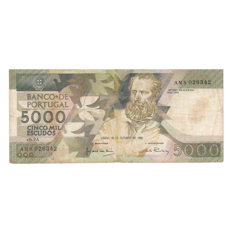 Portugal 5000$00 1988 Antero de Quental