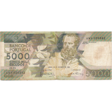 Portugal 5000$00 1988 Antero de Quental