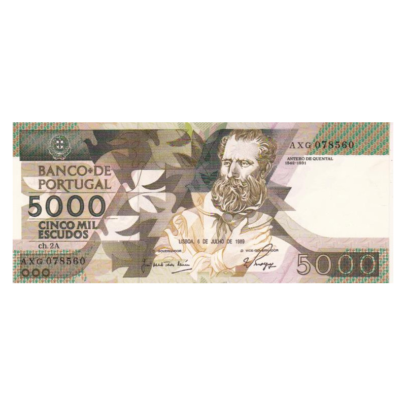 Portugal 5000$00 1989 Antero de Quental