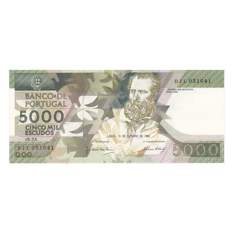 Portugal 5000$00 1989 Antero de Quental