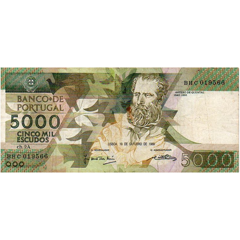 Portugal 5000$00 1989 Antero de Quental