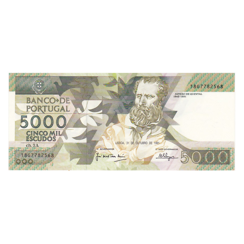 Portugal 5000$00 1991 Antero de Quental