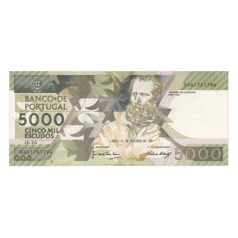 Portugal 5000$00 1991 Antero de Quental